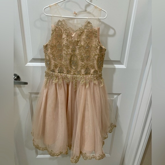 Blush Other - Blush by Us Angels Girls Formal Dress Gold Embroidered Tulle